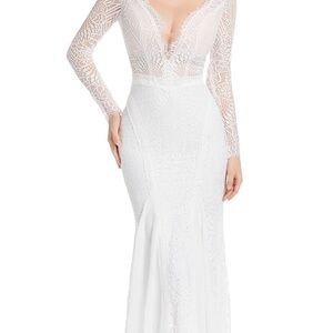 Elegant White Lace Dress